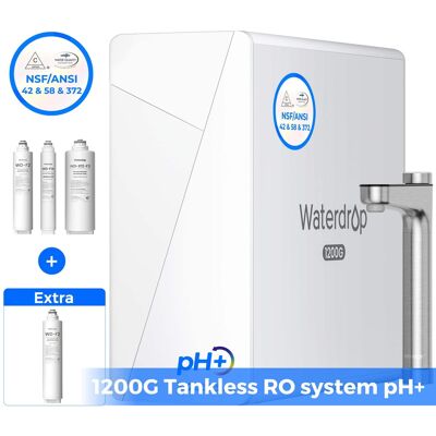 Waterdrop - X12 Alkaline Mineral Reverse Osmosis System, Extra WD-F2 Replacement filter - White Waterdrop - X12 Alkaline Mineral Reverse Osmosis System, Extra WD-F2 Replacement filter - White