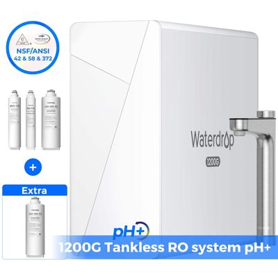 Waterdrop - X12 Alkaline Mineral Reverse Osmosis System, Extra WD-X12-F3 Water Filter - White Waterdrop - X12 Alkaline Mineral Reverse Osmosis System, Extra WD-X12-F3 Water Filter - White