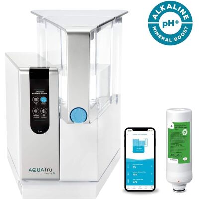 AquaTru - Classic Smart Alkaline PH Countertop Water Purifier for Forever PFOA, PFOS & Other Contaminants with App - White AquaTru - Classic Smart Alkaline PH Countertop Water Purifier for Forever PFOA, PFOS & Other Contaminants with App - White