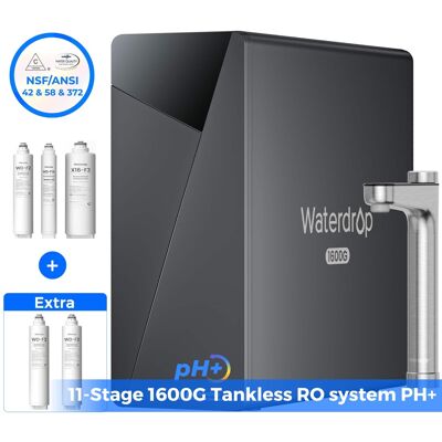 Waterdrop - X16-Alkaline Reverse Osmosis Water Filter Extra F2-2 Filters - Black Waterdrop - X16-Alkaline Reverse Osmosis Water Filter Extra F2-2 Filters - Black
