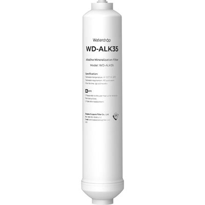 Waterdrop - Alkaline Water Filter WD-ALK35, Alkaline Filter for Reverse Osmosis System - White Waterdrop - Alkaline Water Filter WD-ALK35, Alkaline Filter for Reverse Osmosis System - White