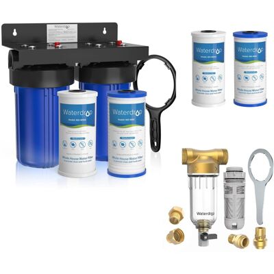 Waterdrop - WHF21-PG Whole House Water Filter System Extra WD-WF10PG WD-RPFK Filters - Blue Waterdrop - WHF21-PG Whole House Water Filter System Extra WD-WF10PG WD-RPFK Filters - Blue