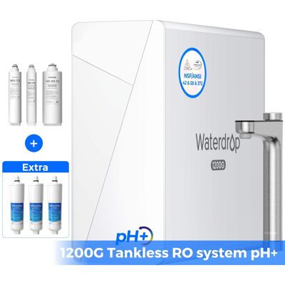 Waterdrop - X12 Alkaline Mineral Reverse Osmosis System, Extra 3 WD-AP431 Scale inhibition filter - White Waterdrop - X12 Alkaline Mineral Reverse Osmosis System, Extra 3 WD-AP431 Scale inhibition filter - White