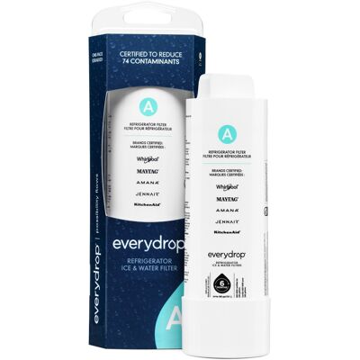 Whirlpool - Everydrop Refrigerator Water Filter A - White Whirlpool - Everydrop Refrigerator Water Filter A - White