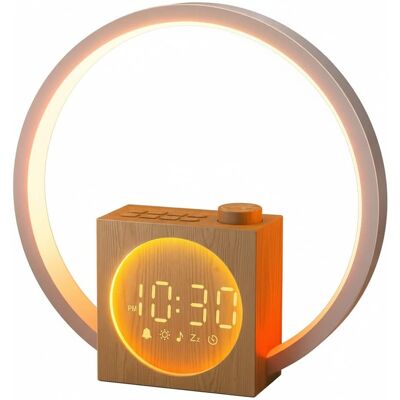 Dazzed Corner - Alarm Clock, Wake up Light with White Noise,Night Light - Wooden Dazzed Corner - Alarm Clock, Wake up Light with White Noise,Night Light - Wooden