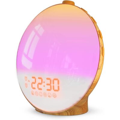 Dazzed Corner - Sunrise Alarm Clock, Wake up Light Dual Alarms - Wood Dazzed Corner - Sunrise Alarm Clock, Wake up Light Dual Alarms - Wood