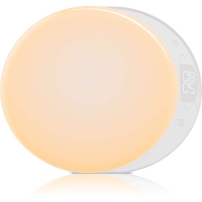 Dazzed Corner - Sunrise Alarm Clock for Heavy Sleepers, 20-Color Touch Control with Snooze & Night Light - White Dazzed Corner - Sunrise Alarm Clock for Heavy Sleepers, 20-Color Touch Control with Snooze & Night Light - White