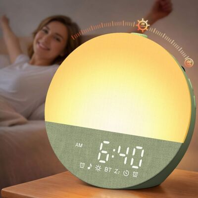 Dazzed Corner - Sunrise Alarm Clock with Wake-Up Light, Dual Alarm, Sound Machine - Green Dazzed Corner - Sunrise Alarm Clock with Wake-Up Light, Dual Alarm, Sound Machine - Green