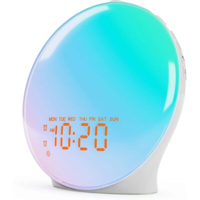 Dazzed Corner - Wake Up Light Sunrise Alarm Clock for Bedroom - White Dazzed Corner - Wake Up Light Sunrise Alarm Clock for Bedroom - White