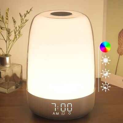 Dazzed Corner - Touch Wake Up Nightstand Light with Sunrise Simulation Alarm Clock - White Dazzed Corner - Touch Wake Up Nightstand Light with Sunrise Simulation Alarm Clock - White