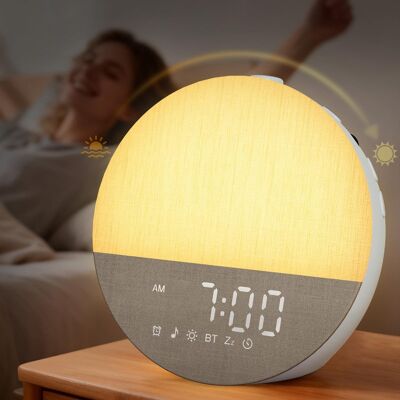 Dazzed Corner - Sunrise Alarm Clock with Sound Machine, Wake Up Light for Heavy Sleepers - White Dazzed Corner - Sunrise Alarm Clock with Sound Machine, Wake Up Light for Heavy Sleepers - White