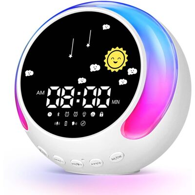 Dazzed Corner - Digital Alarm Clock, Wake Clock with Night Lights - White Dazzed Corner - Digital Alarm Clock, Wake Clock with Night Lights - White