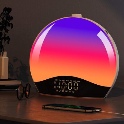Dazzed Corner - Sunrise Alarm Clock Wake Up Light, Dual Alarms, FM Radio - White Dazzed Corner - Sunrise Alarm Clock Wake Up Light, Dual Alarms, FM Radio - White