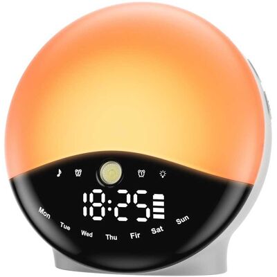 Dazzed Corner - Wake Up Light Sunrise Alarm Clock for Bedrooms - White Dazzed Corner - Wake Up Light Sunrise Alarm Clock for Bedrooms - White