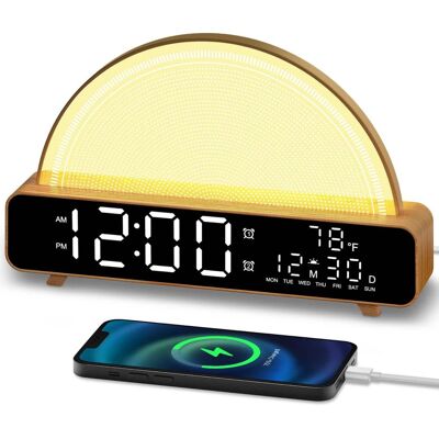 Dazzed Corner - Alarm Clock,Wake Up Light Touch Control Bedside Lamps - Wooden Dazzed Corner - Alarm Clock,Wake Up Light Touch Control Bedside Lamps - Wooden
