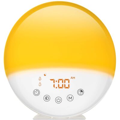 Dazzed Corner - Wake Up Light Sunrise Alarm Clock, Dual Alarms, Snooze - White Dazzed Corner - Wake Up Light Sunrise Alarm Clock, Dual Alarms, Snooze - White