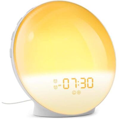 Dazzed Corner - Wake Up Light Sunrise Alarm Clock, FM radio - White Dazzed Corner - Wake Up Light Sunrise Alarm Clock, FM radio - White