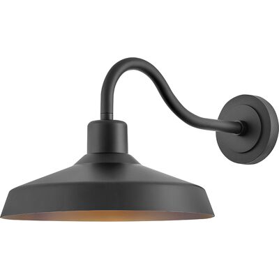 Hinkley Forge 1-Light Outdoor Wall Light in Black Hinkley Forge 1-Light Outdoor Wall Light in Black