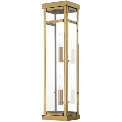 Livex Lighting Hopewell 2 - Light Outdoor Wall in Antique Brass Livex Lighting Hopewell 2 - Light Outdoor Wall in Antique Brass