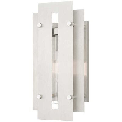Livex Lighting Utrecht 1 - Light Outdoor Wall in Brushed Nickel Livex Lighting Utrecht 1 - Light Outdoor Wall in Brushed Nickel