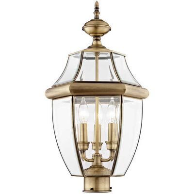 Livex Lighting Monterey 3 - Light Outdoor Post in Antique Brass Livex Lighting Monterey 3 - Light Outdoor Post in Antique Brass