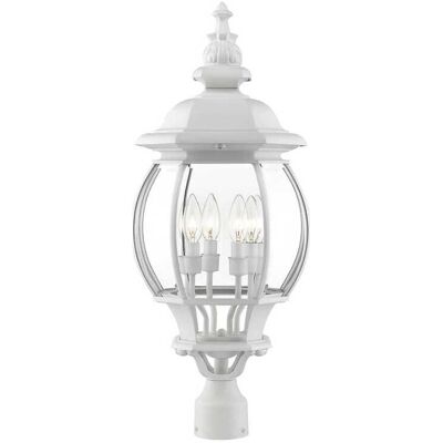 Livex Lighting Frontenac 4 - Light Outdoor Post in Textured White Livex Lighting Frontenac 4 - Light Outdoor Post in Textured White