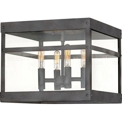 Hinkley Porter 4 - Light Outdoor Ceiling in Aged Zinc Hinkley Porter 4 - Light Outdoor Ceiling in Aged Zinc