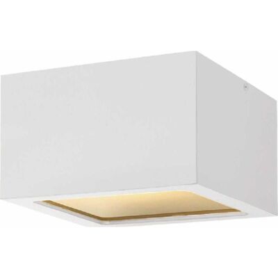 Hinkley Kube 1 Outdoor Ceiling Light in Satin White Hinkley Kube 1 Outdoor Ceiling Light in Satin White