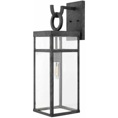 Hinkley Porter 1 Outdoor Wall Light in Aged Zinc Hinkley Porter 1 Outdoor Wall Light in Aged Zinc