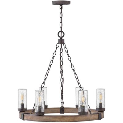 Hinkley Sawyer 6 - Light Outdoor Hanging in Sequoia Hinkley Sawyer 6 - Light Outdoor Hanging in Sequoia