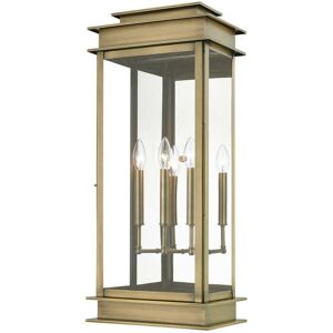 Livex Lighting Princeton 3 - Light Outdoor Wall in Antique Brass