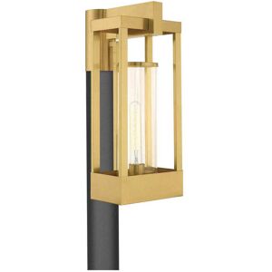 Livex Lighting Delancey 1 - Light Outdoor Post in Satin Brass