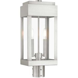 Livex Lighting York 2 - Light Outdoor Post in Brushed Nickel
