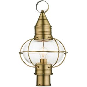 Livex Lighting Newburyport 1 - Light Outdoor Post in Antique Brass