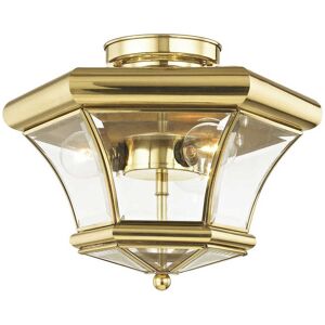 Livex Lighting Monterey 3 - Light Outdoor Ceiling in Polished Brass