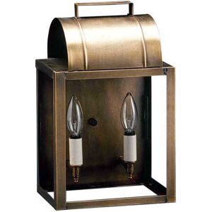 Northeast Lantern Livery 2-Light Outdoor Wall Light in Brass