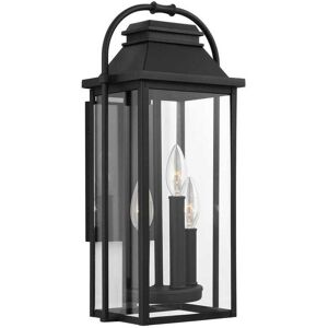 Visual Comfort Studio Wellsworth 3-Light Outdoor Wall Light in Textured Black