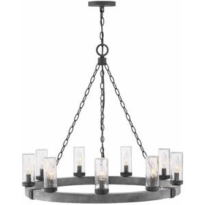 Hinkley Sawyer Outdoor Hanging Light in Aged Zinc