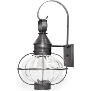 Northeast Lantern Onion 1 - Light Outdoor Wall with Optic Glass in Dark Brass