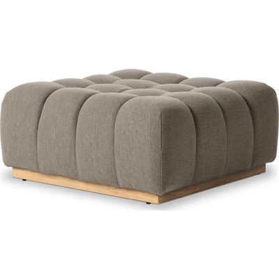 Four Hands Outdoor Solano Natural Teak Ottoman with Alessi Fawn Cushion Four Hands Outdoor Solano Natural Teak Ottoman with Alessi Fawn Cushion