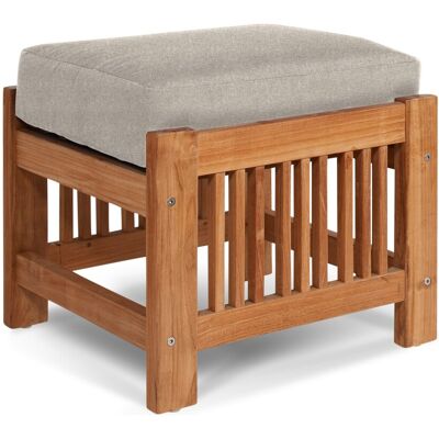 HiTeak Summer Wood Silver Teak Cushion Ottoman HiTeak Summer Wood Silver Teak Cushion Ottoman