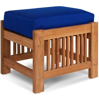 HiTeak Summer Wood True Blue Teak Cushion Ottoman HiTeak Summer Wood True Blue Teak Cushion Ottoman