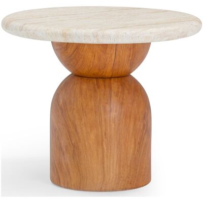 TOV Outdoor Cynthia Faux Travertine Concrete Indoor/Outdoor Side Table TOV Outdoor Cynthia Faux Travertine Concrete Indoor/Outdoor Side Table