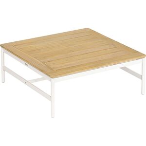 Barlow Tyrie Around Coffee Table Arctic White Powder-Coated Aluminum Natural Teak 28"W x 28"D x 11"H