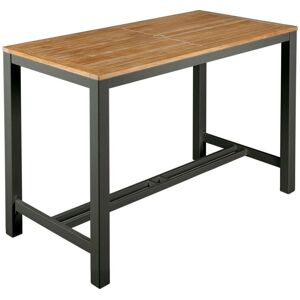 Barlow Tyrie Aura Counter Table Graphite Powder-Coated Aluminum Natural Teak 55"W x 28"D x 36"H
