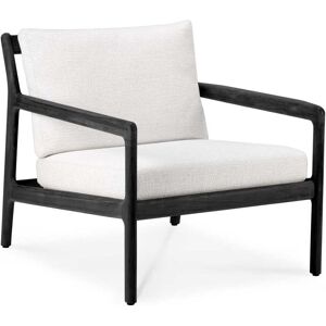 Ethnicraft Outdoor Jack Teak Black And Off White Lounge Chair