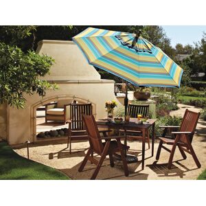 Treasure Garden Market Aluminum 7.5 Foot Octagon Push Button Tilt Crank Lift Outdoor Patio Umbrella