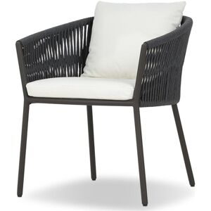 Four Hands Outdoor Solano Porto Bronze Aluminum Cushion Dining Arm Chair in Arashi Salt