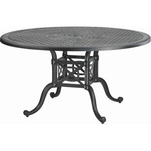Gensun Grand Terrace Cast Aluminum Round Patio Dining Table with Umbrella Hole