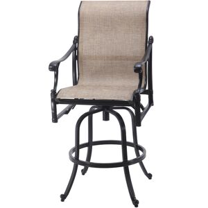 Gensun Michigan Sling Cast Aluminum Swivel Outdoor Bar Stool